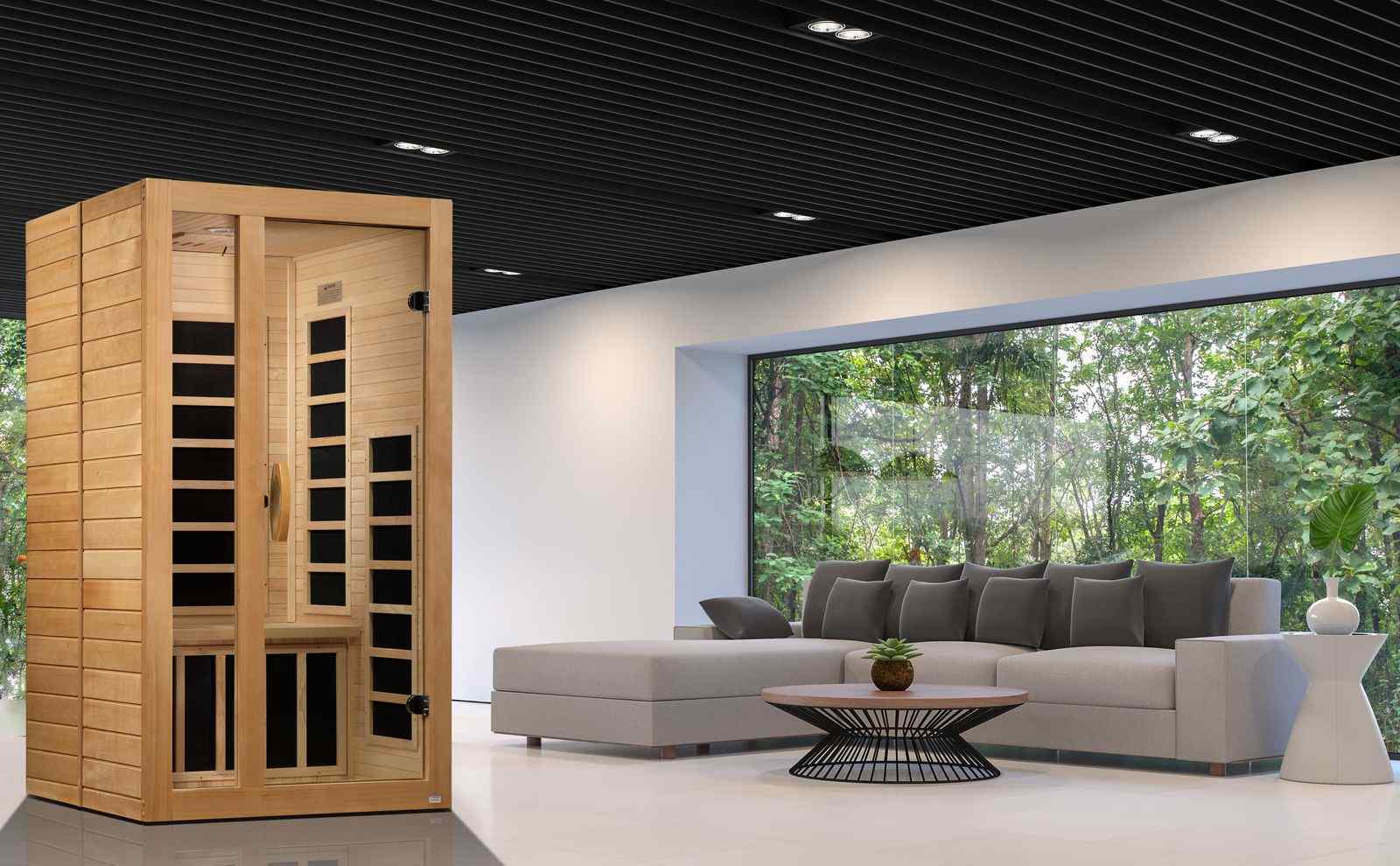 Dynamic "Gracia" Infrared Sauna with Hemlock Wood