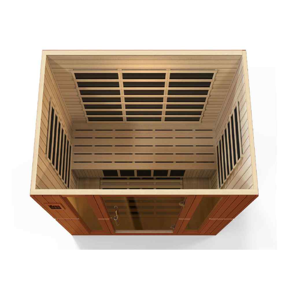 Dynamic "Bergamo" Infrared Sauna with Hemlock Wood