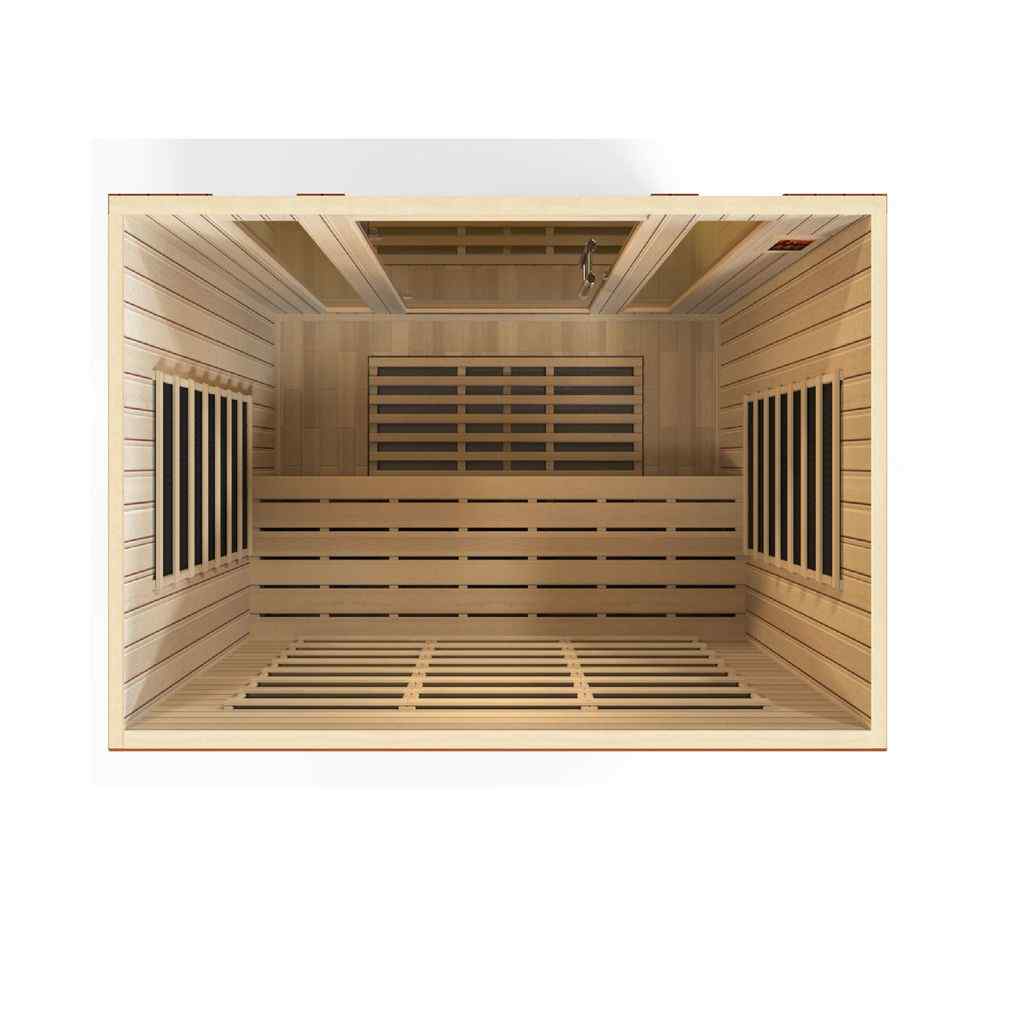 Dynamic "Bergamo" Infrared Sauna with Hemlock Wood